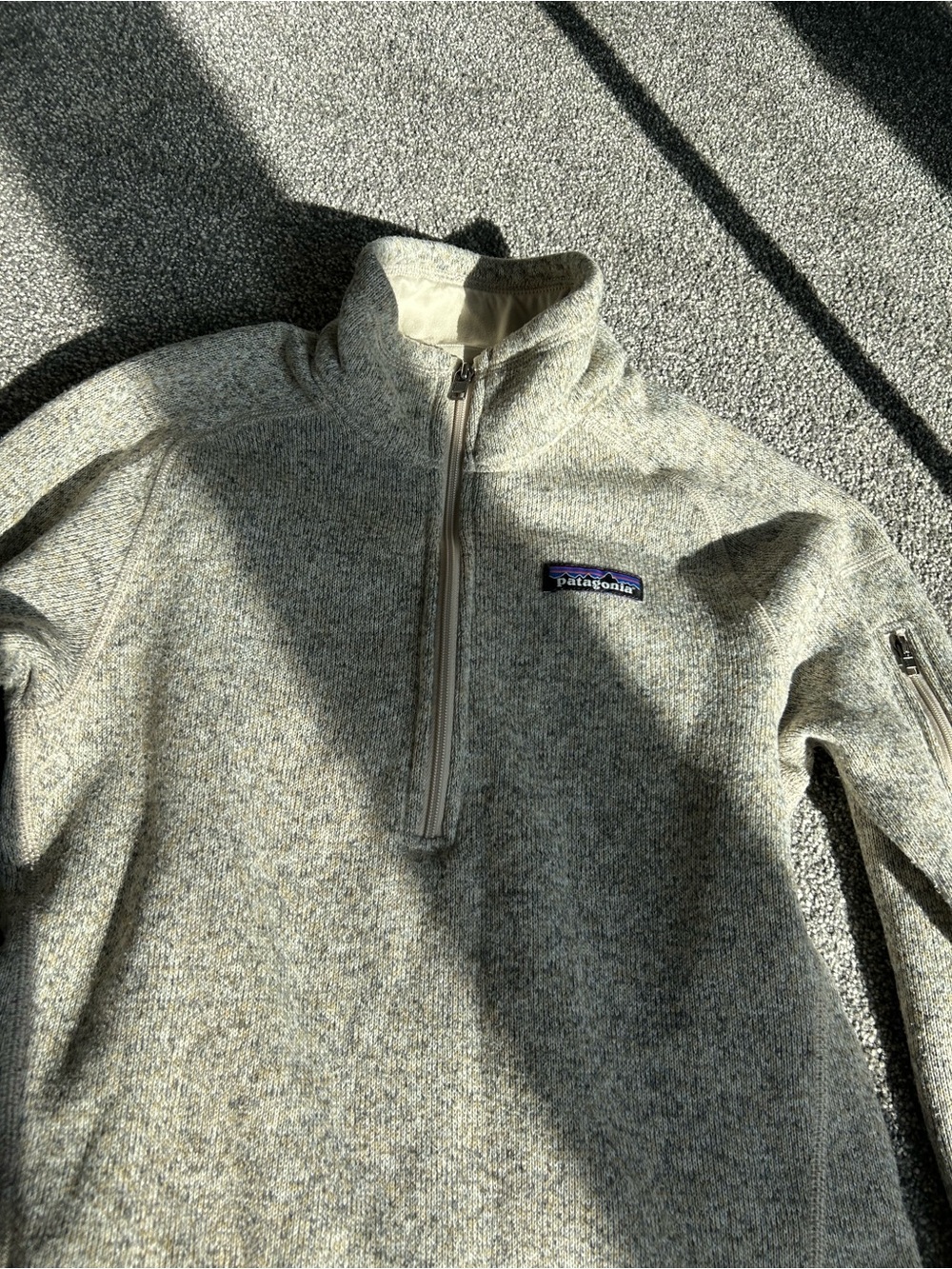 Patagonia Fleece Pullover in Heathered Gray-Tan